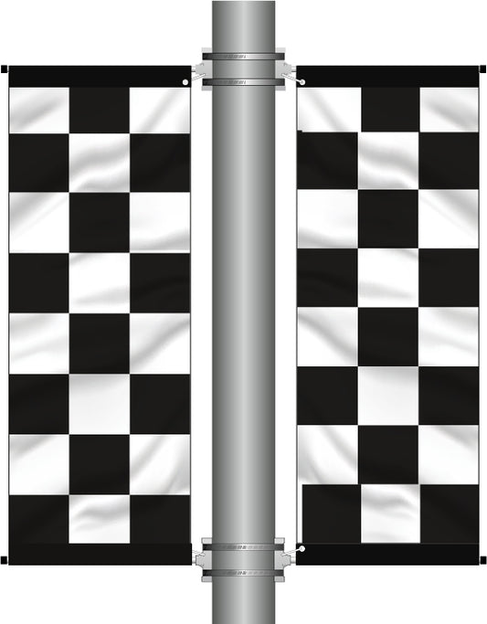 Checkered Race Style Vertical Flags